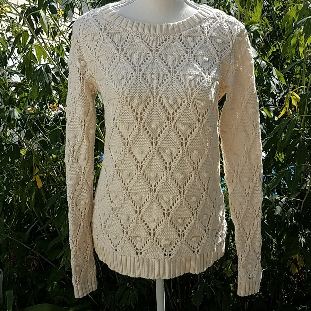 Tommy Hilfiger open knit cotton sweater sz S